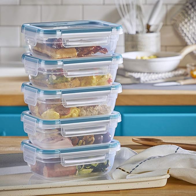 Snapware Total Solutions (10-Pack, 3 Cup) Plastic Food Storage Containers Set, Airtight & Leakproof Locking BPA-Free Lids Tupperware, Freezer Dishwasher Microwave Safe
