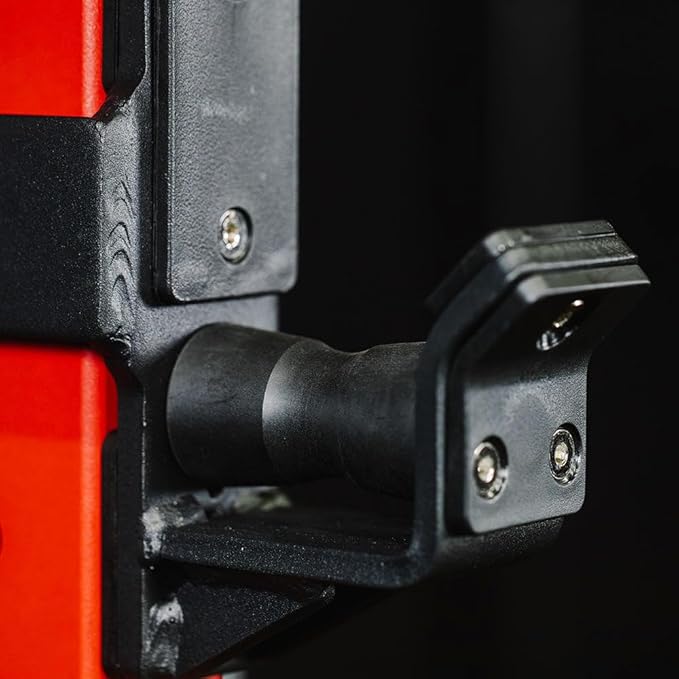 Titan Fitness T-3 Series Quick Release Roller J-Hooks, 1,000 LB Rackable Capacity, Fits 2" x 3" Uprights, 16mm Pop-Pin Fits 11/16" Hole, Protective Nylon Liners