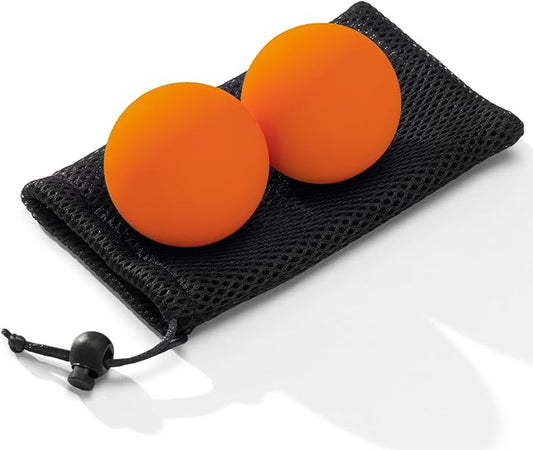 Massage Lacrosse Balls for Myofascial Release,Yoga Deep Tissue Massage,Trigger Point Therapy and Foot Plantar Fasciitis,Muscle Soreness Massager Ball (2 Packs) (Orange)