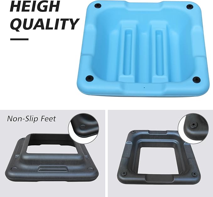 16"x16" Exercise Aerobic Step Platform with 4 Risers, Adjustable Height 4"-6"-8"-10"-12" Workout Stepper for Home Gym Fitness Strength & Training