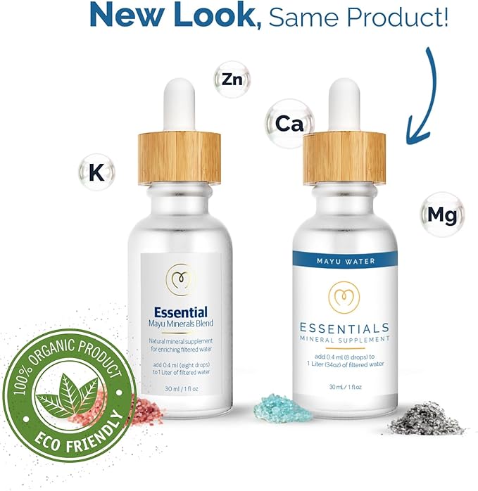 Mayu Concentrated Ionic Trace Mineral Drops - Rich Concentrate Electrolytes: Magnesium Chloride Sodium Supplements - Essential Blend Drop for Immune Support - Nutrient-Packed Alkaline Water (1)