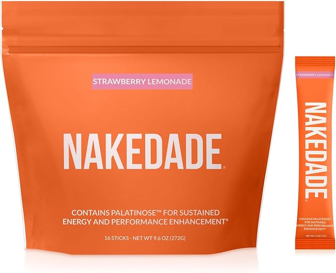 Nakedade Strawberry Lemonade – Performance Enhancing Sports Drink Powder - Electrolyte Powder – No GMOs or Artificial Sweeteners, Gluten-Free, Soy-Free, Dairy-Free – 16 Sticks
