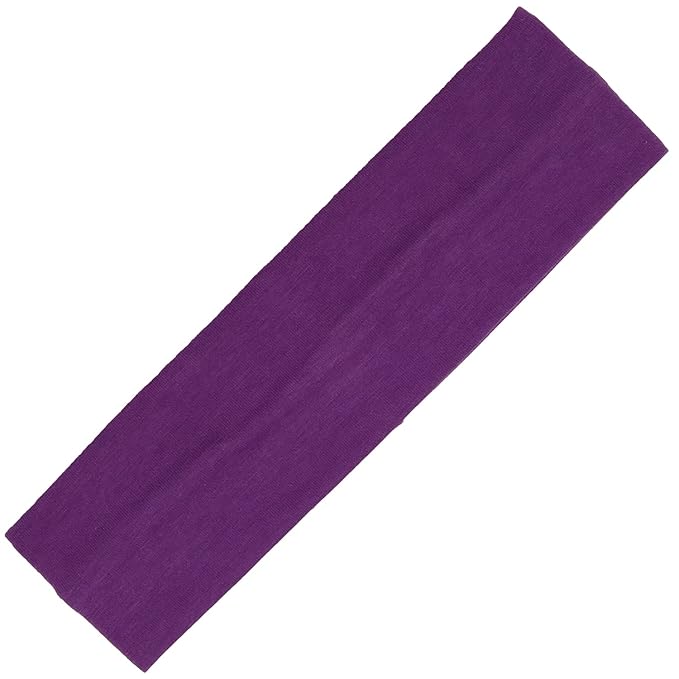 Kenz Laurenz Soft and Stretchy Elastic Cotton Headbands, Pack of 12, Purple