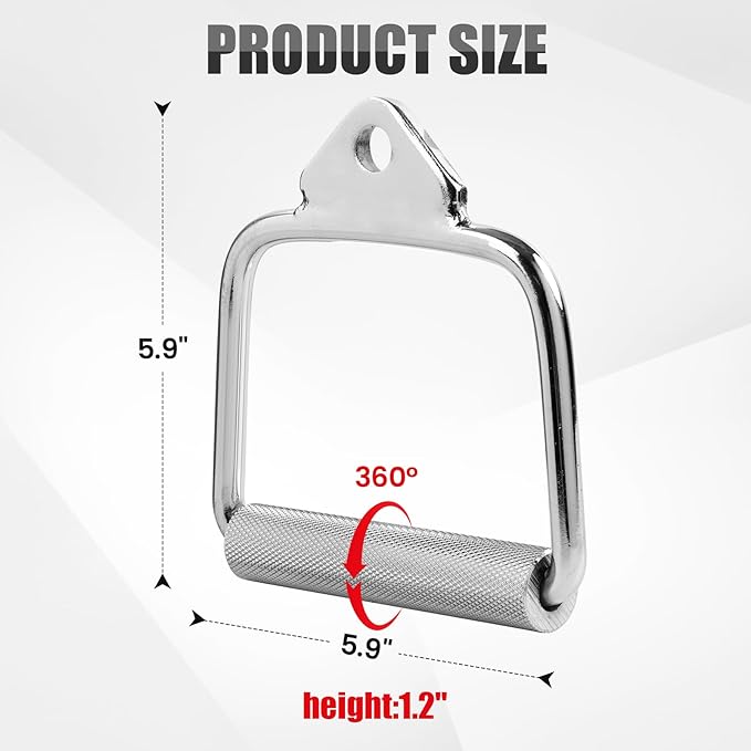 V-Shaped Bar Straight Rotating Bar Curl LAT Pull Down Bar D Handle Double D Row Handle LAT Pulldown Attachments Cable Machine Attachment for Home Gym