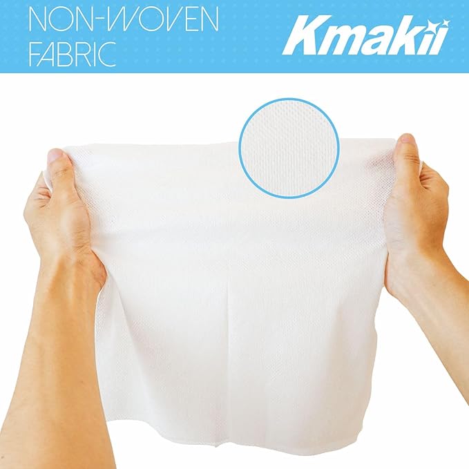 KMAKII Handi Wipe Reusable Cloths - Multi-Purpose Disposable Dish Cloths and Towels, Ultra Absorbent, Fast-Dry, Durable Cleaning Wipes for Kitchen and Home, White, 11.8 x 21 inches, Pack of 80