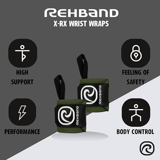 Rehband Wrist Wrap 1 Pair, Wrist Wraps Weightlifting, Training 18 inch, Wrist Wrap, Comfortable & Stabilizing Wrist Supports for Gym