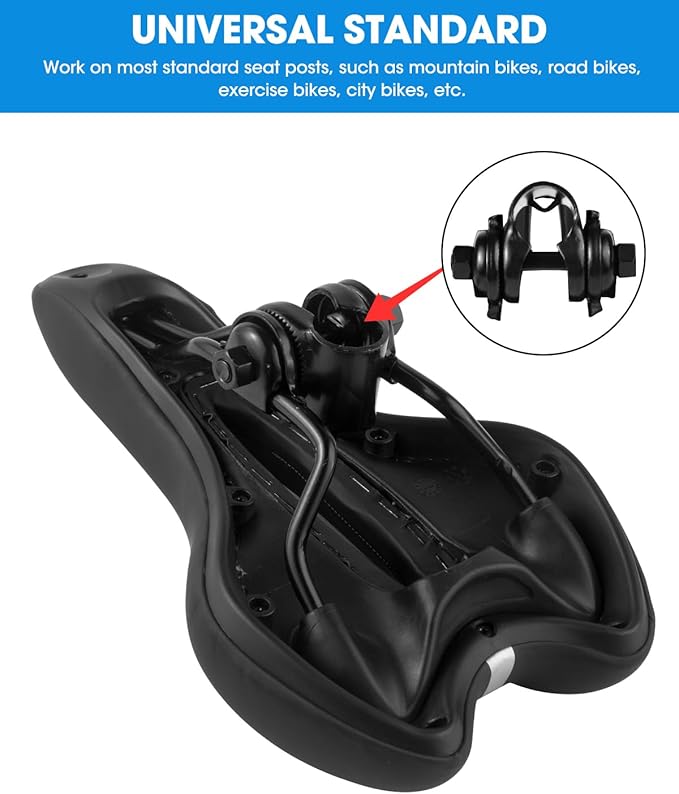 Comfortable Bike Seat for Men & Women, Waterproof Bicycle Seat, Breathable Mountain Bike Saddle, Gel Bicycle Saddle for MTB, BMX, Road Bike, City Bikes, Exercise Bikes