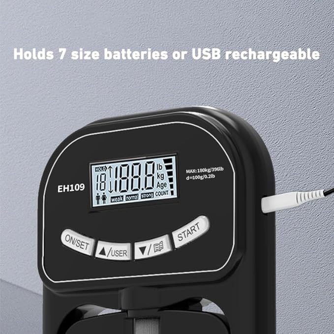 Captain Grip Strength Tester and Trainer Set – Electronic Hand Dynamometer (400lbs/180kg) & Adjustable Resistance Grip，Electronic Counting Grip