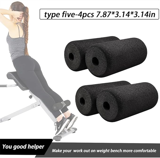 Foot Foam Pads Rollers(7.87in*3.14in*3.14in) for Exercise Machine, Inversion Table, Workout Bench, Sits Ups Replacement Parts, Home Gym Accesories