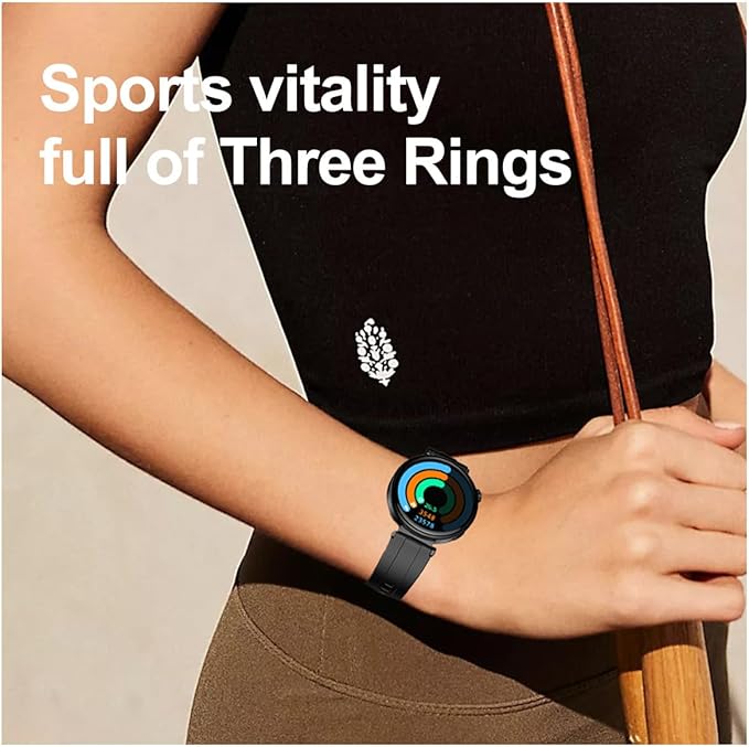 Smart Watch for Women, 1.32" AMOLED Screen Smartwatches for Android/iOS, Fitness Tracker with Answer/Make Call, Female Cycle, Heart Rate, Sleep Monitor, IP68 Waterproof (2 Watch Bands) Rose Gold