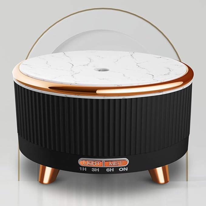 Essential Oil Diffusers for Home 500ml,Aromatherapy Diffusers for Essential Oils Large Room with 7 Colors Lights & 3 Mist Mode Waterless Auto Off,Cool Mist Humidifiers for Decor,Black