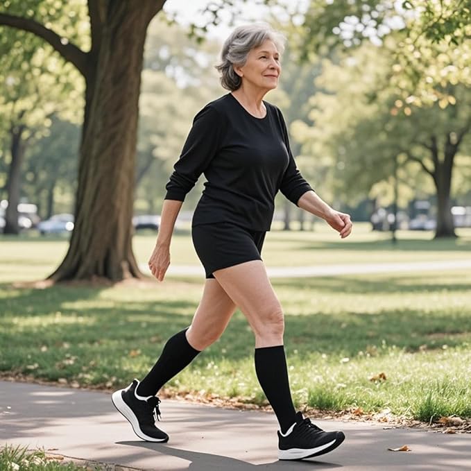 Graduated Compression Socks for Women&Men 20-30mmhg Knee High Socks Travel Hiking Running Stocking