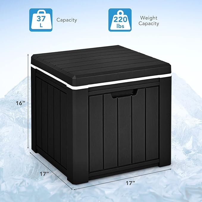 GYMAX Camping Cooler, Insulated 40 Qt Heavy Duty Ice Chest with Built-in Handles and Detachable Lid, Keeps Ice for 24H, Multifunctional for Beach, Picnic, Camping Outdoors