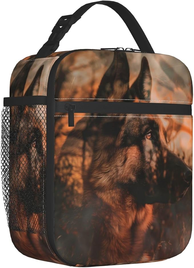Insulated Lunch Box for Women Men, German Shepherd Lunch Box Reusable Portable Lunch Bag Cooler Tote Waterproof Lunch Container for Office Picnic Work Travel Hiking