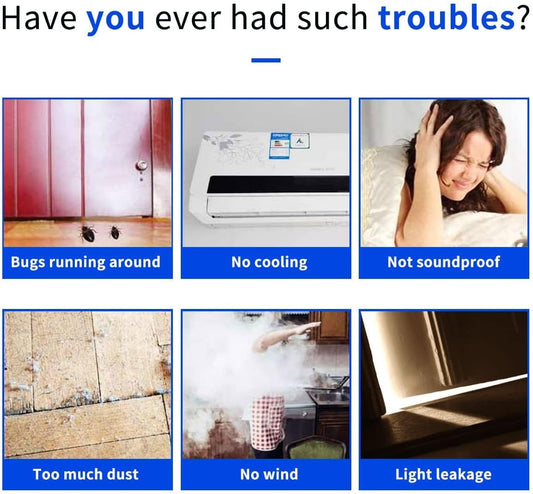 Door Draft Stopper, Strong Adhesive Door Sweep for Exterior and Interior Doors, 39” Length Cuttable Under Door Seal. (Black, 1 Pack)