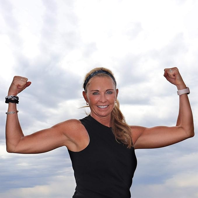 Sweaty Bands Womens Girls Headband - Non-Slip Velvet-Lined Workout Hairband - Booty Camp Camo Black Gray 1-Inch