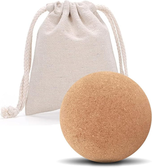 KITWILD Cork Massage Ball - High Density Fine Particles for Deep Tissue Muscle Massage, Myofascial Release, and Yoga Therapy - 2.5 Inch Lightweight Lacrosse Ball