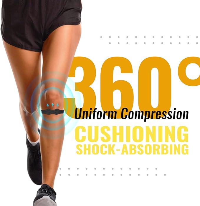 Fitgeno Knee Strap Patella Support: Knee Band for Patellar Tendon Pain Relief - Knee Brace for Tendonitis Jumpers Running Sports Basketball Men Women 2 Packs (Black)