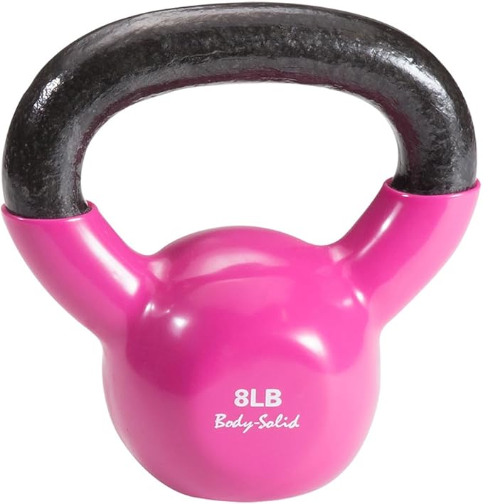 Body-Solid Vinyl Coated Kettlebells with Kettle Grip Handles, Perfect Kettlebells for Weight Training and Core Workout Exercise Equipments