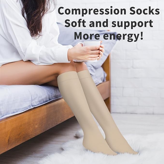 Copper Compression Socks for Women and Men(6 Pairs)-Best Support for Running, Athletic, Nursing, Travel