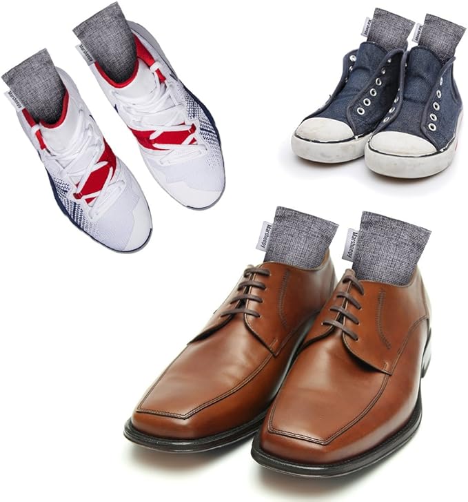 Marsheepy 12 Pack Bamboo Charcoal Shoe Deodorizer Bags, Activated Charcoal Odor Absorber, Bamboo Charcoal Air Purifying Bags, Odor Eliminator for Shoes, Pets, Car, Closet (150g X 2 and 50g x 10)