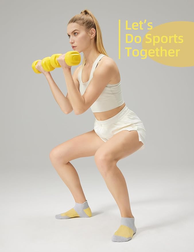 CS CELERSPORT 5 Pairs Women's Ankle Running Socks Cushioned Athletic Sport Socks with Tab