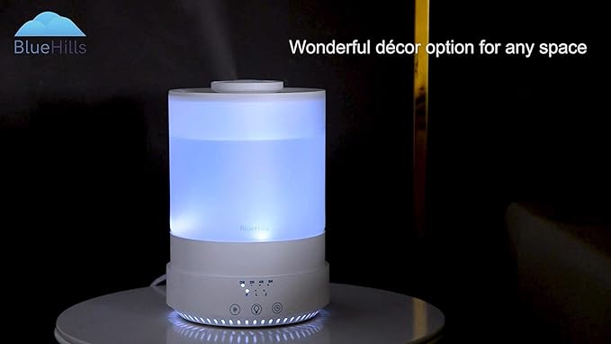 BlueHills 2500 ML XL Essential Oil Diffuser Aroma Humidifier with Timer for Large Home Decor Baby Rooms Plants Big Huge 2.5 L Extra Large Capacity High Mist Long Run with Lights White - F001