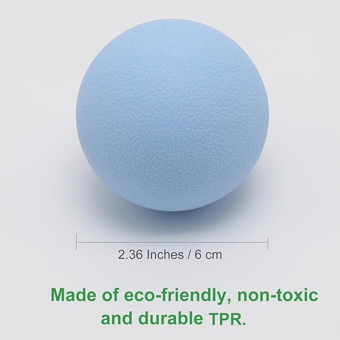 Hard Lacrosse Ball Massage Ball Therapy. Firm Trigger Point Massager Tool for Deep Tissue Yoga Physiotherapy Myofascial Release Muscle Relax Plantar Fasciitis Pain Relief (2 Pack) (Blue)