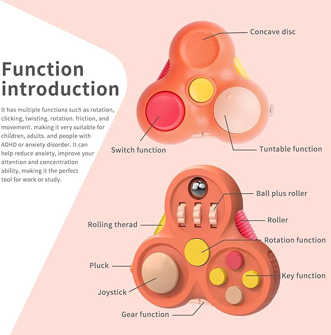 Fidget Toys for Adults,1PCS Fidget Pad Easter Basket Stuffers for Boys Girls,Sensory Toys Stress Relief Cube Clicker Controller,ADHD Autism Fidget Spinner for Office Desk Travel Games