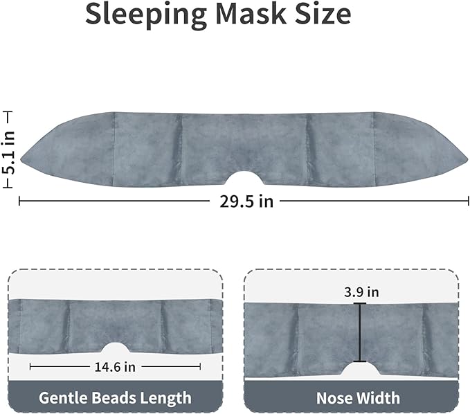 Weighted Eye Mask for Sleeping Washable Blackout Gravity Sleep Masks Soft Gentle Pressure Blindfold Night Eye Covers for Side Sleeper Meditation Women Men Travel Essentials
