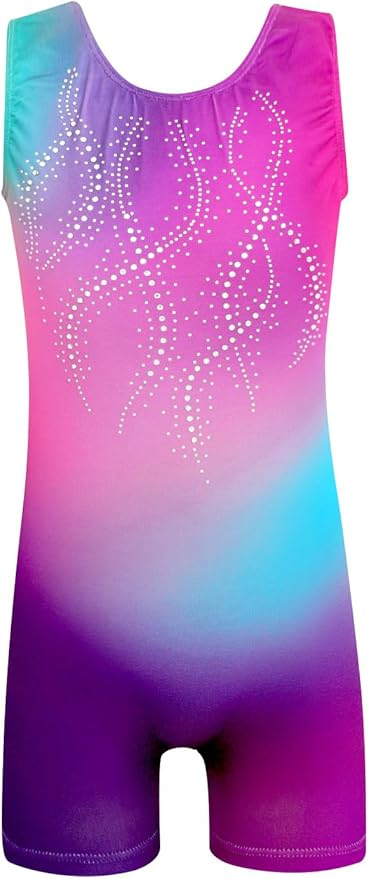 EQSJIU Leotards for Girls Gymnastics Sleeveless Sparkly Toddler Tumbling Outfits Dance Clothes Biketards for Kids 1-10 Years