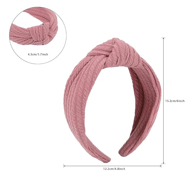 Madison Tyler Headbands for Women | Fashion Boho Top Knotted With Rhinestones Elastic Workout Hairbands | Outdoor and Party Non Slip (Light Purple)