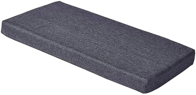 48 x 18 Inch Piano Bench Cushions for Indoor Furniture with Ties Non Slip Kitchen Dining Room Bench seat Cushion for Shoe Storage Ottoman Window Settee Pad，Gray