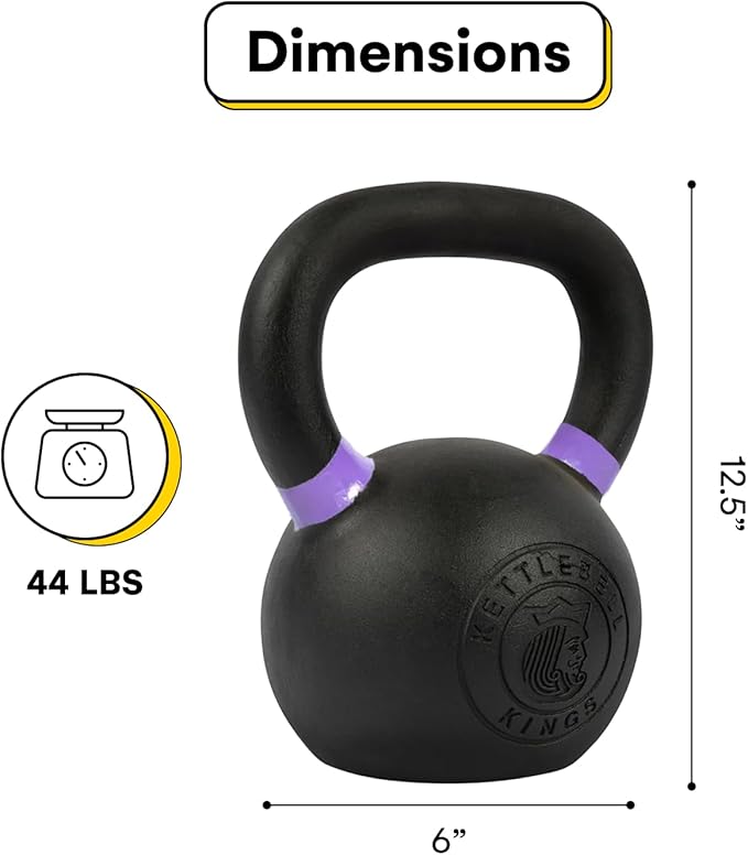 Kettlebell Kings Powder Coated Kettlebell Weights - 9-97 lb Strength Training Kettlebells for Men and Women - Hand Weights Workout Gym Equipment - Weights Set for Home Gym- New