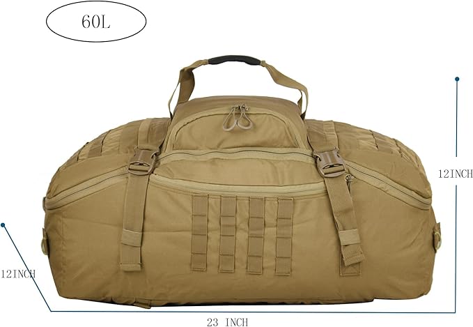 Gym Backpack for Men Sports Duffel Bag Gym Bags with Three Ways of Carrying (TAN-60L)