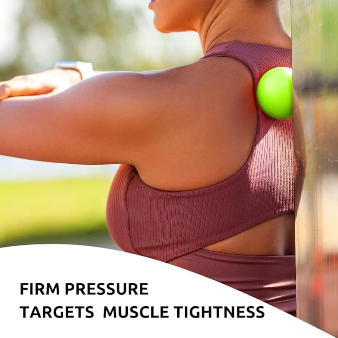 Massage Lacrosse Balls for Myofascial Release, Trigger Point Therapy Ball Set, Foot Massage Ball Roller for Plantar Fasciitis, Yoga Deep Tissue, Physical Therapy Balls Hard Rubber 2 Pack (Lime Green)