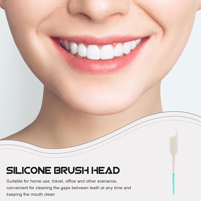 Interdental Brush Refills 300pcs for Tooth Cleaning Gentle on Gums Travel-Size Compact and Portable