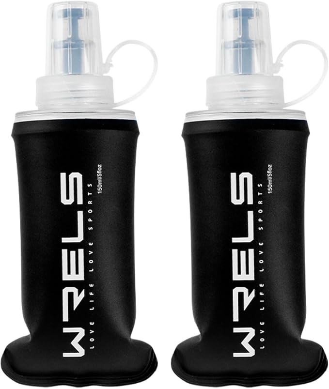 Folding Soft Flask Portable Collapsible Running Lightweight Water Bottle for Outdoor Sports,Travel with Mouthpeice Cover