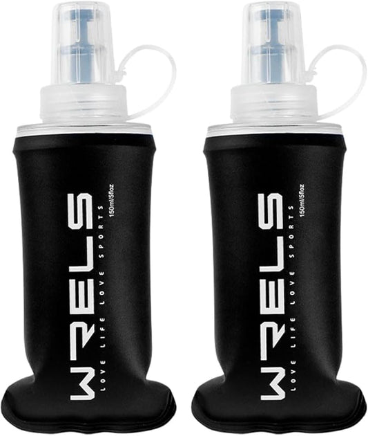 Folding Soft Flask Portable Collapsible Running Lightweight Water Bottle for Outdoor Sports,Travel with Mouthpeice Cover