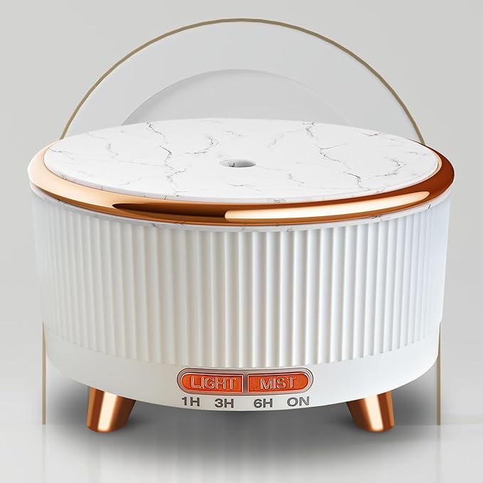 Essential Oil Diffusers for Home 500ml,Aromatherapy Diffusers for Essential Oils Large Room with 7 Colors Lights & 3 Mist Mode Waterless Auto Off,Cool Mist Humidifiers for Decor，White