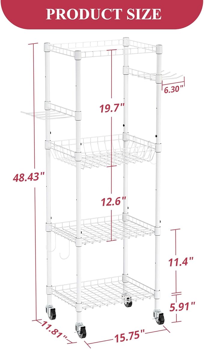 VOPEAK Home Gym Storage Rack with Wheels, Yoga Mat Storage Organizer for Kettlebells, Dumbbells, Resistance Bands, Space Saving Weight Rack for Home Gym, Garage, Easy to Install