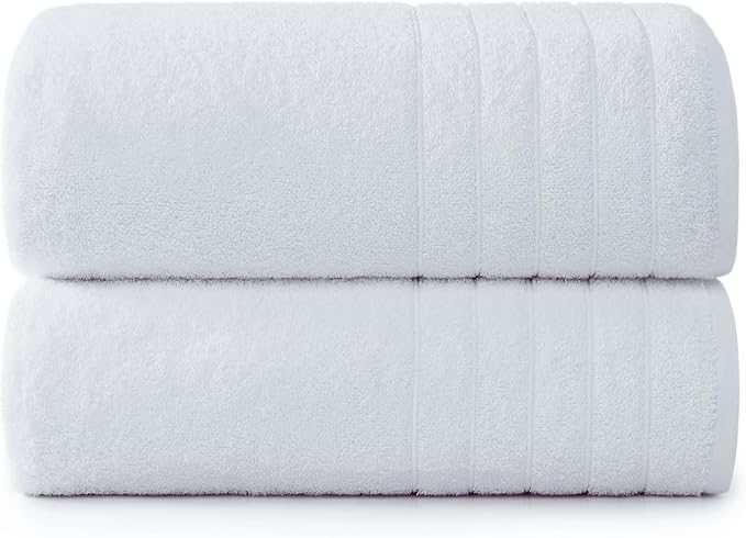 Casa Platino 2 Pack Bath Sheets (36"x 72"), 100% Ringspun Cotton White Luxury Bath Towels - Quick Dry, Absorbent & Lightweight