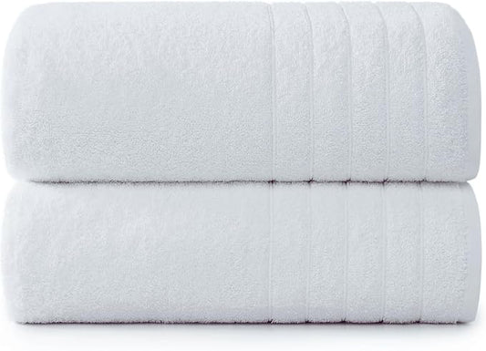 Casa Platino 2 Pack Bath Sheets (36"x 72"), 100% Ringspun Cotton White Luxury Bath Towels - Quick Dry, Absorbent & Lightweight