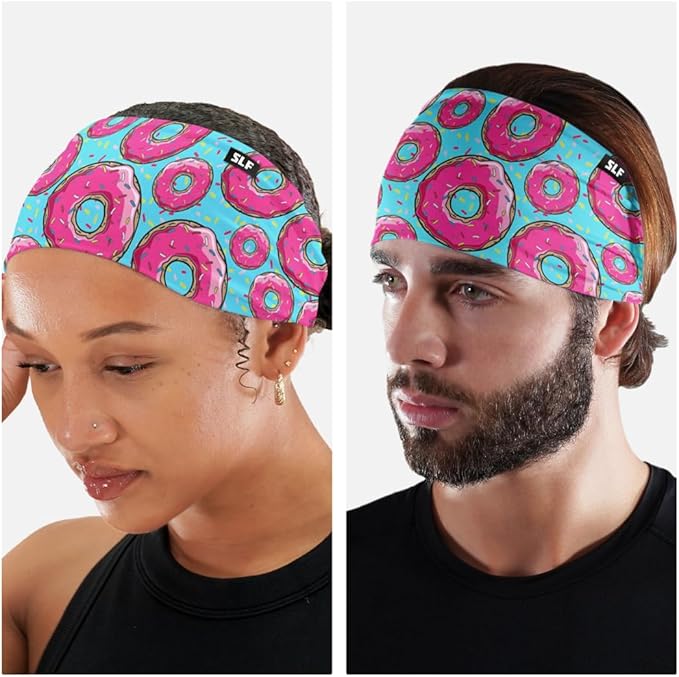 SLEEFS Sweat Bands Headbands Men & Women - Cooling Sports Mens Headband for Running, Football, Basketball, Cycling, Workout - Sweat Moisture Wicking Head Band Stretch Fit, Non-Slip Design - One Size