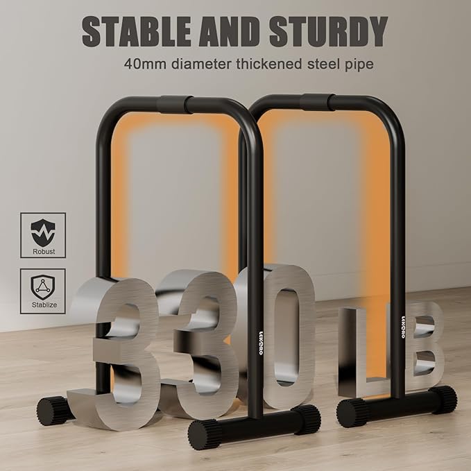 Adjustable Dip Bar, Dip Stand Station Functional Fitness Bar, Strength Training Founctional Dip Bars for Home, Fitness Equipment, Push Up Stand, Load Capacity 330LBS