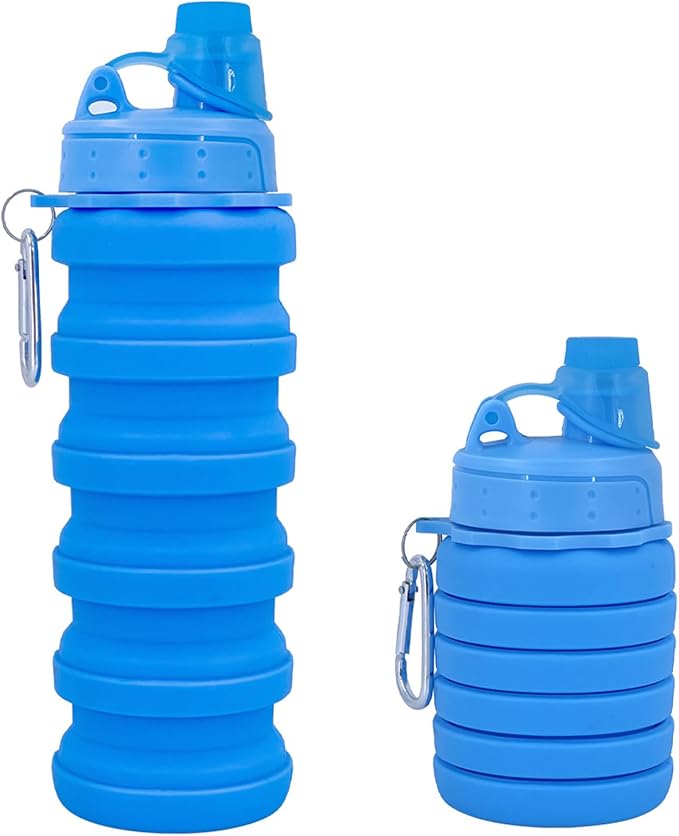 Collapsible Water Bottles Travel water bottle Sports Portable Sport Water Bottle Reusable Water Bottles comes with mountaineering Buckle 500ml silicone Water-proof camping water bottle