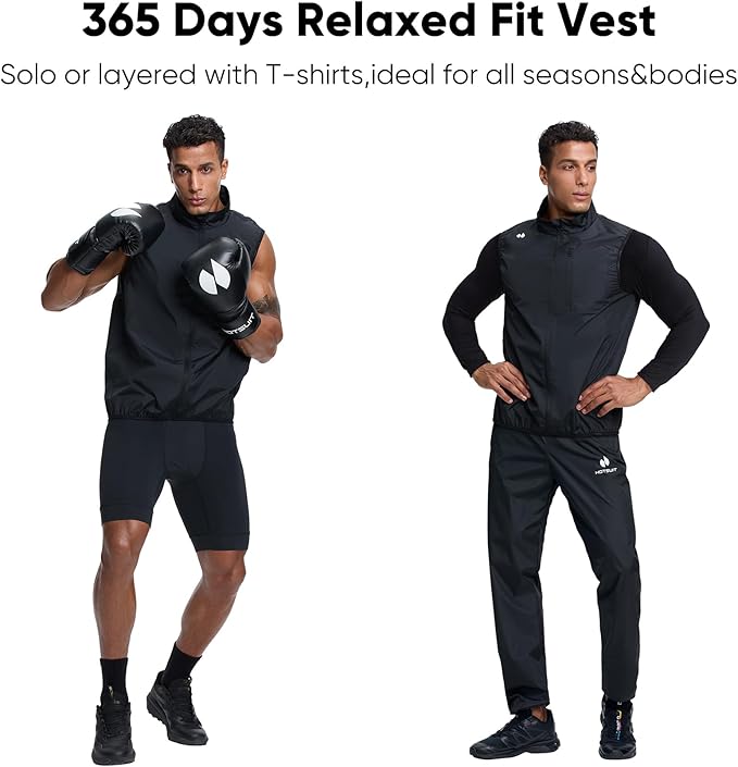 HOTSUIT Sauna Suit for Men Sweat Jackets Sauna Vest with Pocket Exercise Heat Trapping for Gym Exercise