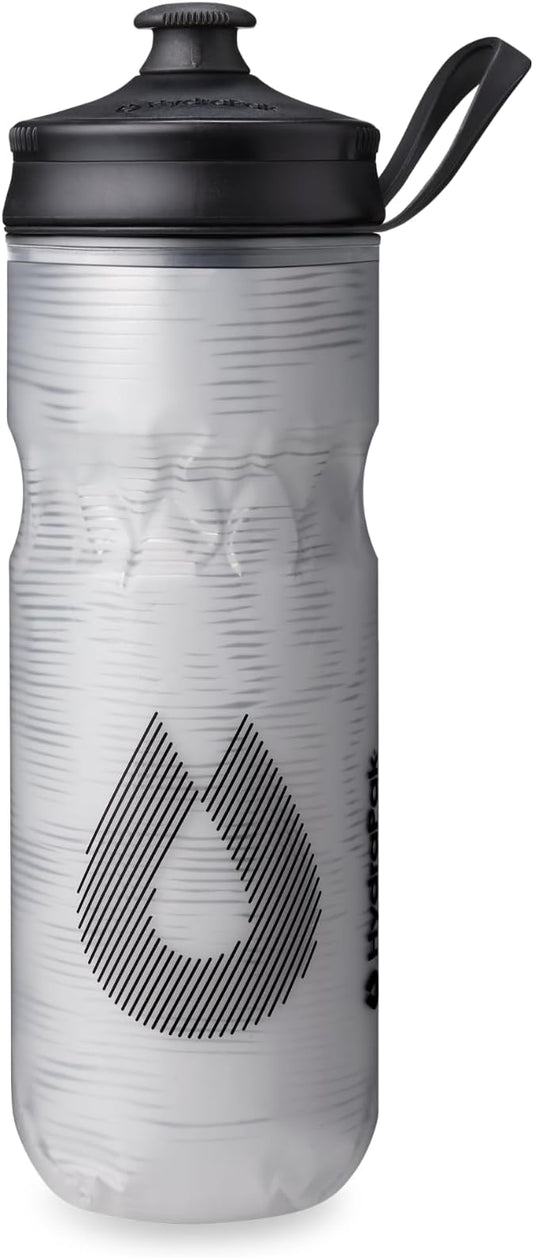 HydraPak | Polar Bottle - Polar Sport Insulated Water Bottle - BPA-Free, Sport & Bike Squeeze Bottle with Handle (Pulse White, 600ml / 20oz)