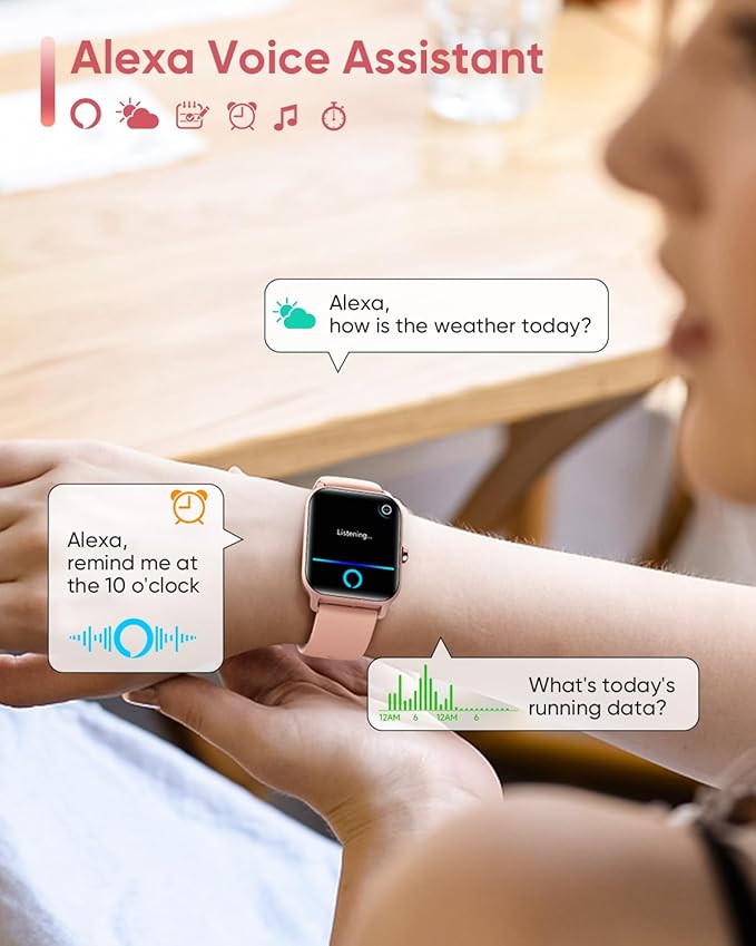 Fitpolo Smart Watch for Women Android & iPhone, Alexa Built-in [1.8" HD Screen] IP68 Waterproof Fitness Watch with Bluetooth Call (Answer/Make), Heart Rate/Sleep/SpO2 Monitor, 105 Sports Trackers