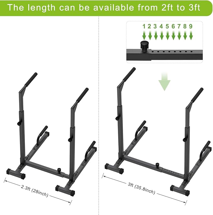 SELEWARE Heavy Duty Dip Bar, Adjustable Width & Height Dip Station Home Gym Fitness Equipment, 800lbs Capacity, Multifunctional Strength Training Dip Stand with Push Up Bar for Tricep Dips, L-Sits
